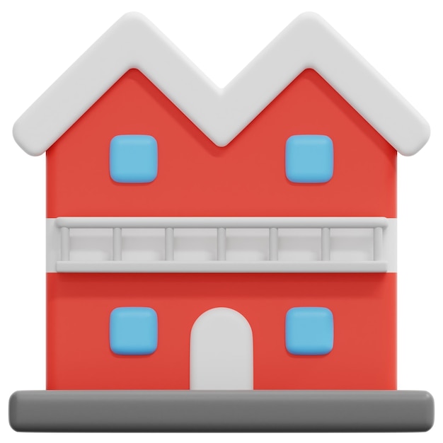 PSD multifamily 3d render icon illustration