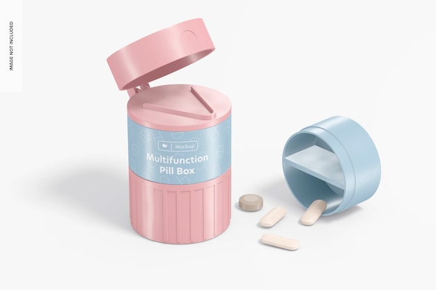 Multifunction pill box mockup