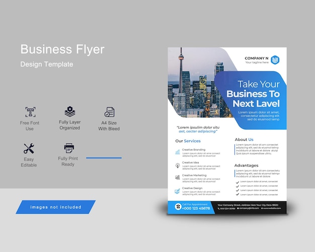 Multifunctioneel zakelijk amp digitaal marketingbureau flyer-ontwerp