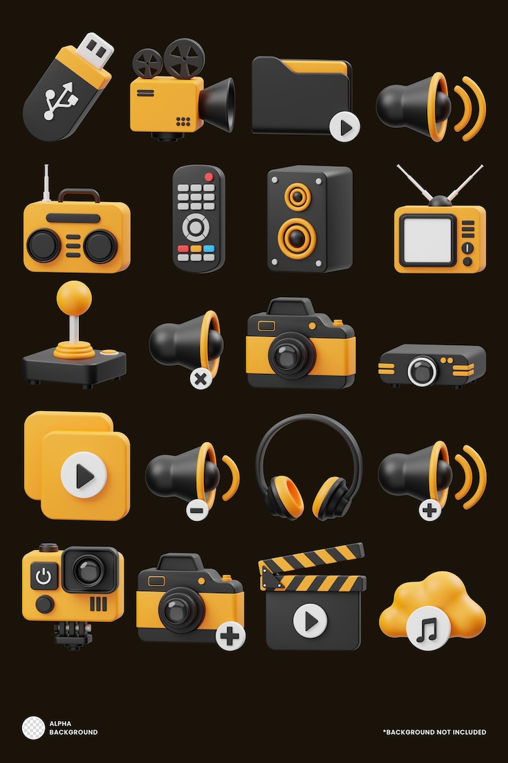 PSD мультимедиа 3d icon premium psd