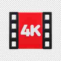 PSD multimedia filmstrip 3d social media with 4k live streaming icon