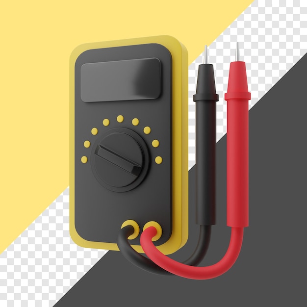 Multimeter 3d illustration in transparent background