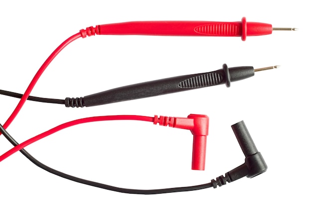 Multimeter probes on a white background