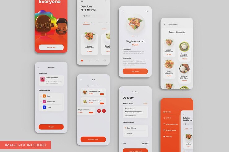 Multiple App UI mockup top angle view