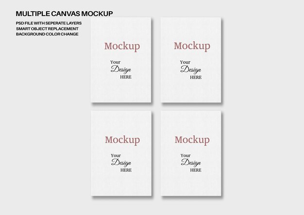 PSD multiple canvas mockup gallery canvas mockups psd