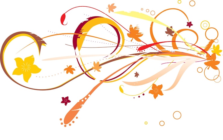PSD multiple color floral design psd