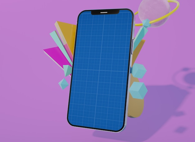 Mockup creativo multiplo dello schermo del cellulare