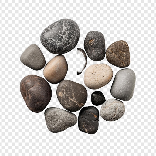 PSD 투명 한 배경 에 고립 된 여러 개의 그라나이트 돌 의  면