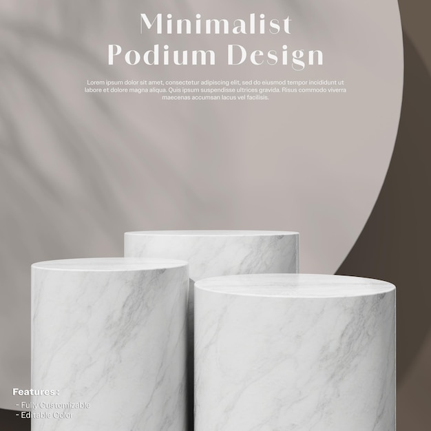 multiple marble podiums set against a soft green background creating an artistic and serene vibe