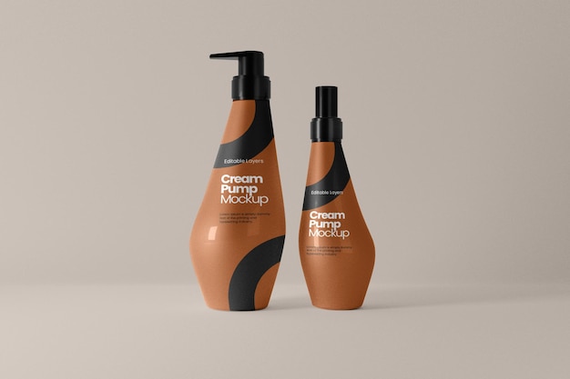 PSD multiple pump bottle mockup front view