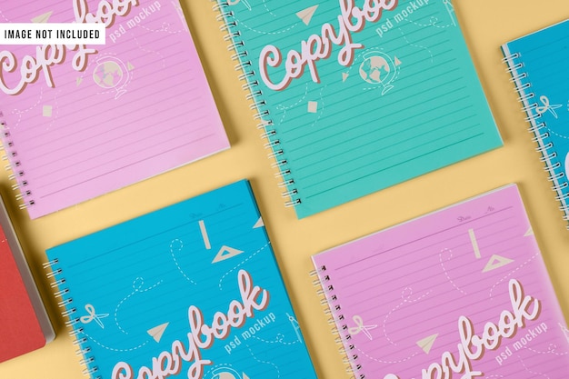 Multiple spiral notebook cover mockups