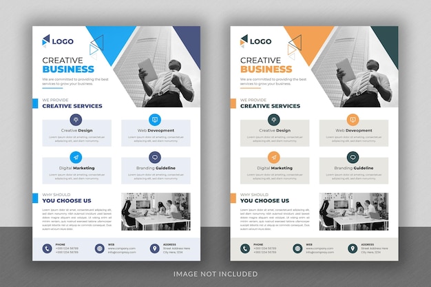 PSD multipurpose business flyer design and brochure cover page template