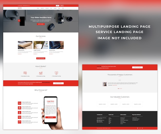 Multipurpose landing website design template