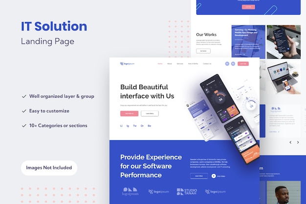 PSD multipurpose website landing page design template