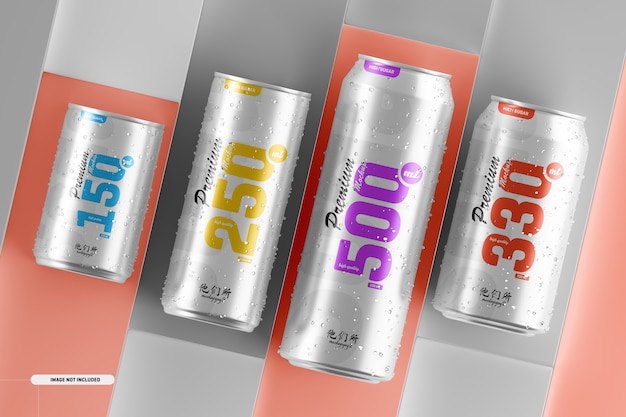 PSD multisize soda can mockup