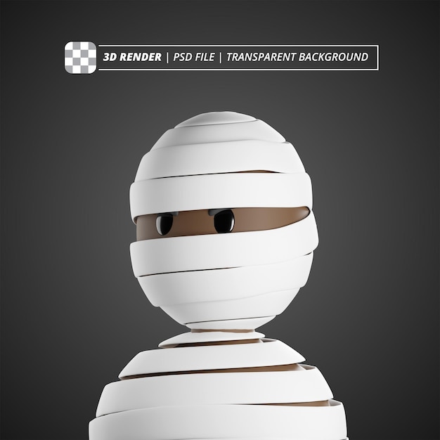 PSD mummy avatar 3d render isolated images