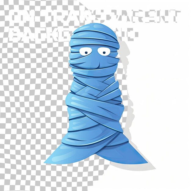 PSD concept di halloween della mummia icona piatta blu su sfondo trasparente