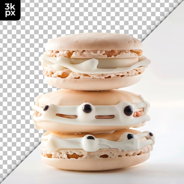 PSD mummy macarons isolated on transparent background