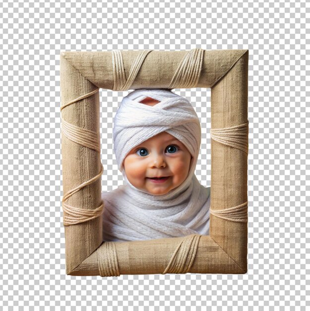 PSD mummy wrap halloween photo frame