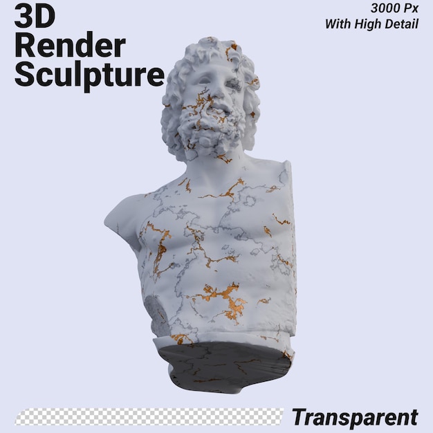 PSD 헨의 동상 3d 렌더링은 당신의 디자인에 완벽하게 고립됩니다.