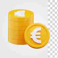 PSD munt euro 3d pictogram