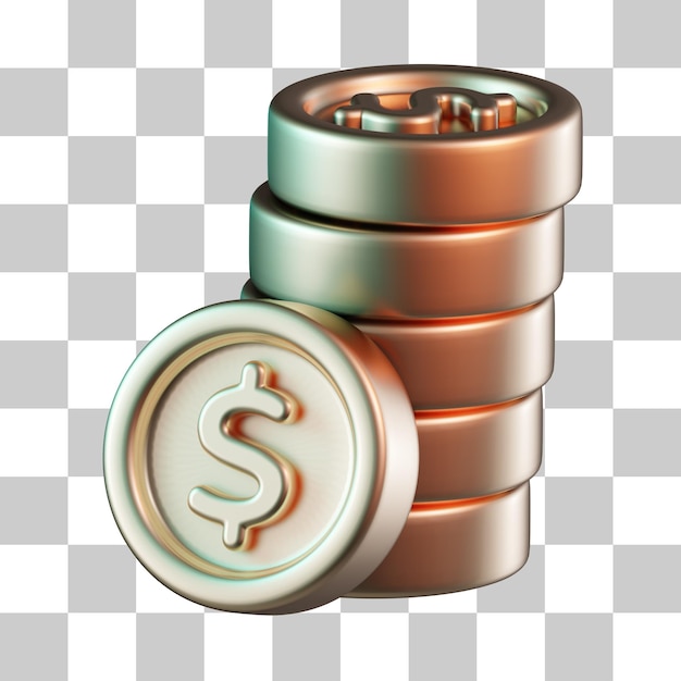 Munt Stapel 3D Pictogram