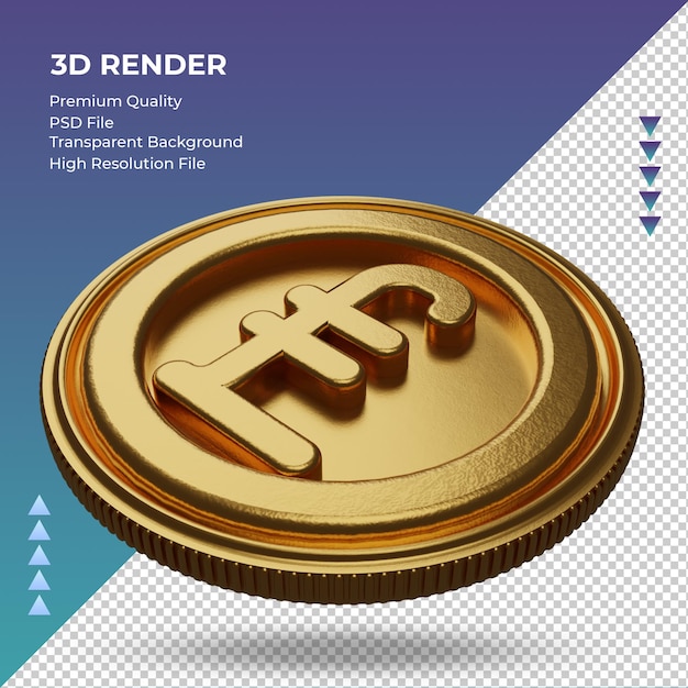 PSD munt uk pound valutasymbool goud 3d-rendering juiste weergave