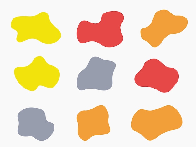 Muotoile värikkäitä abstrakteja muotoja, juoksevia käsin piirrettyjä orgaanisia muotoja, doodle-kuvitus, saumaton