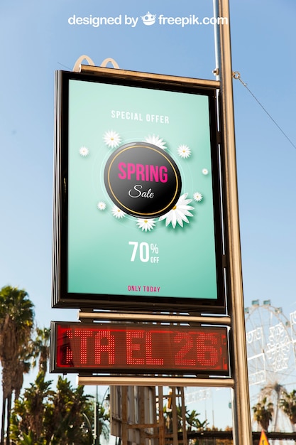 mupi mockup with time display