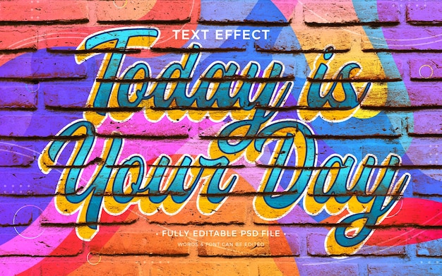 PSD mural  text effect