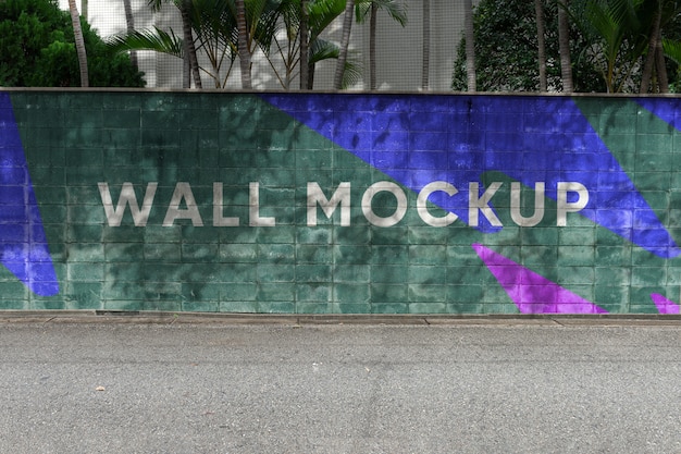 PSD mural wall street mockup