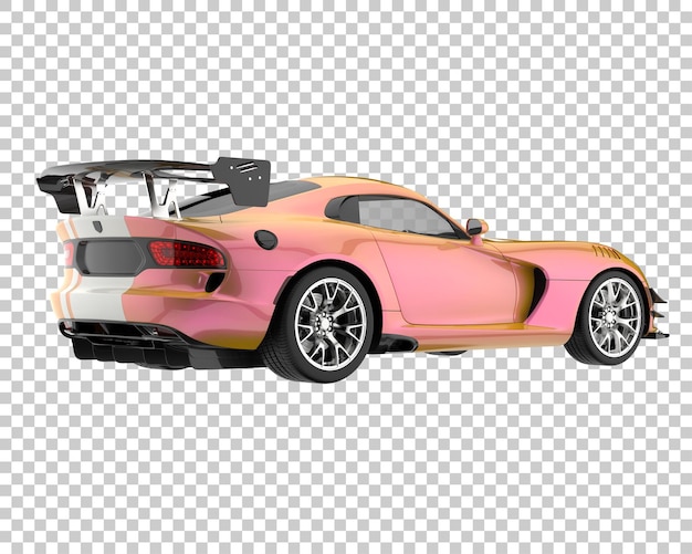 Muscle car op transparante achtergrond. 3d-rendering - illustratie