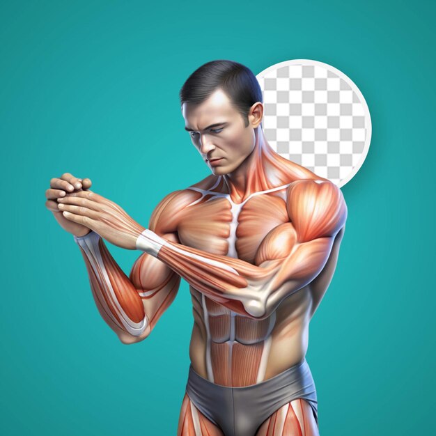 Muscles and bones in human body illustrations set cartoon man with skeleton and blood vessel structure