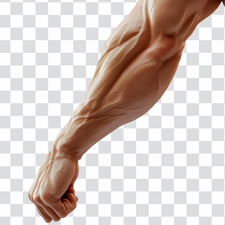 PSD 筋肉の男性の腕を分離した
