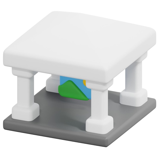 PSD museum 3d render icon illustration