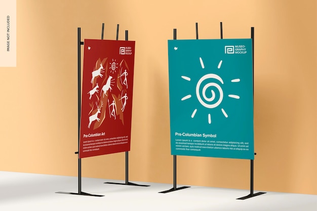 PSD museum display boards mockup 02