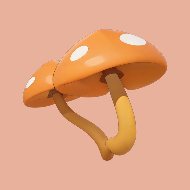 PSD mushroom cartoon illustration