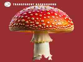 PSD mushroom fly agaric amanita muscaria on transparent background