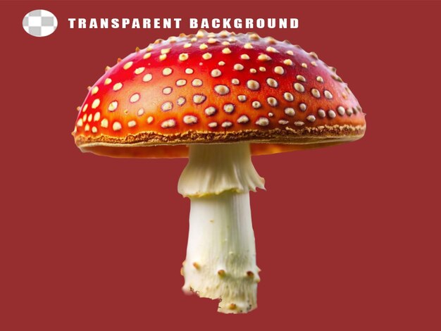 Mushroom fly agaric amanita muscaria on transparent background