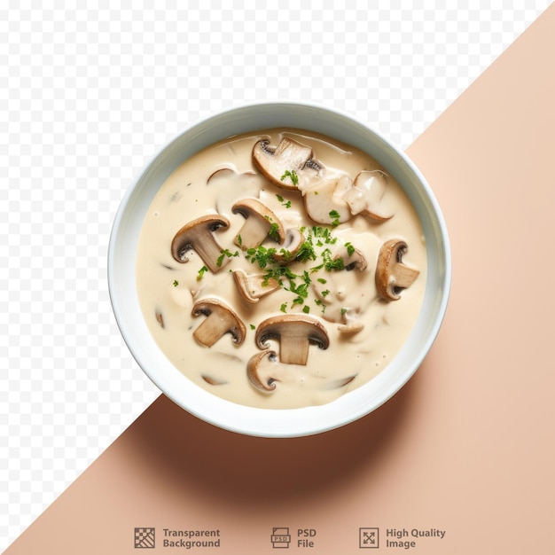 PSD mushroom sauce bowl on transparent background