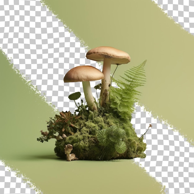 A mushroom with a green background and a white x on the left.