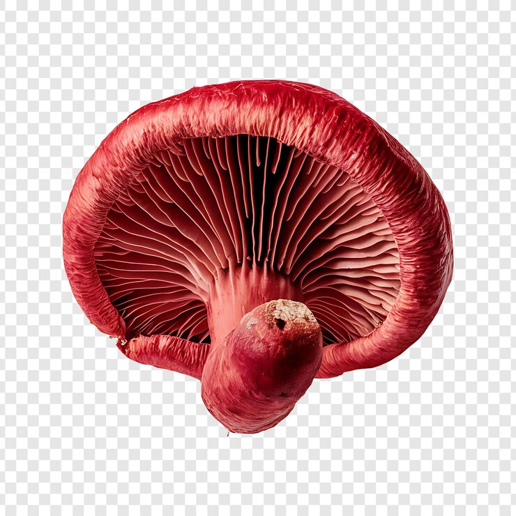 PSD a mushroom with a red cap on transparent background