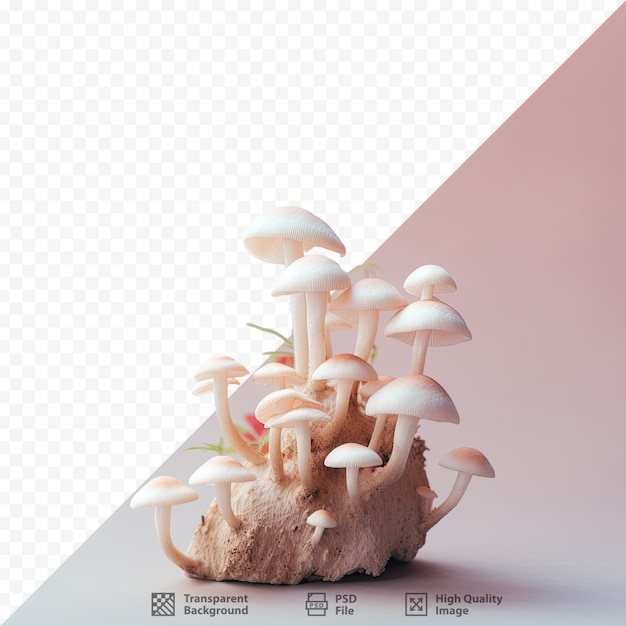 A mushroom with a white mushroom on it