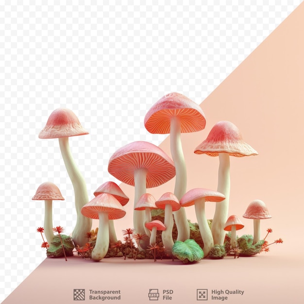 PSD mushrooms on transparent background