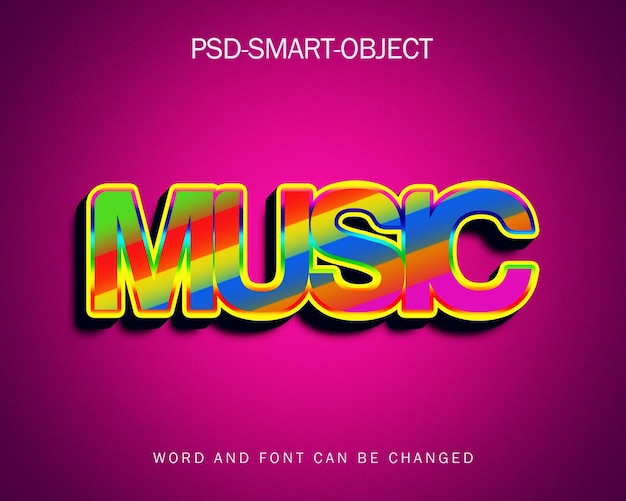 PSD music 3d text effect