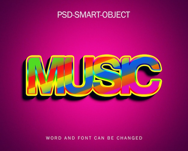 Music 3d text effect