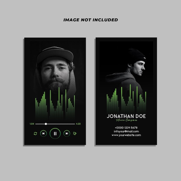 PSD music composer unique business card design template psd