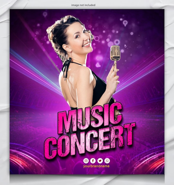 PSD music concert poster design template