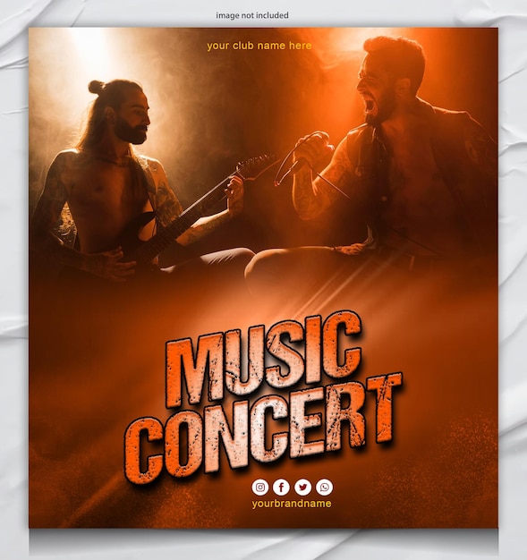 Music concert poster design template