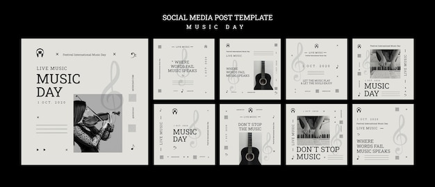 Music day social media post template